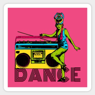 Dance 80s Boom Box 20s Flapper Mash Up Sticker